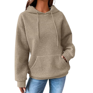 Casual Long Sleeve Hooded Sweatshirt With Pocket For Women