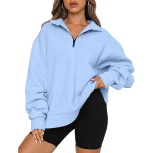 Oversized Half Zip Fleece Sweatshirts For Women