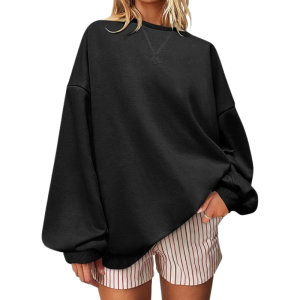 Striped Sweatshirt For Women With Oversized Fit And Long Sleeves