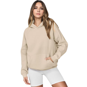Oversized Fleece Hoodie With Long Sleeves For Women