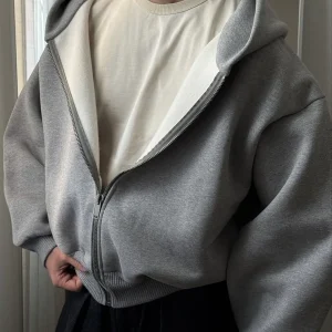 Fleece Lined Hoodie For Men With Zip Front And Minimal Style