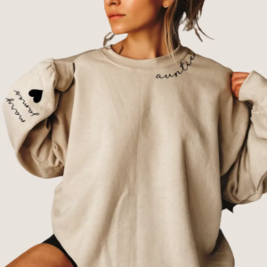 Custom Mama Sweatshirt with Kids' Names on Sleeve - Personalized Mother's Day Gift