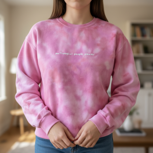 Stylish Tie Dye Graphic Design Crewneck Sweatshirt